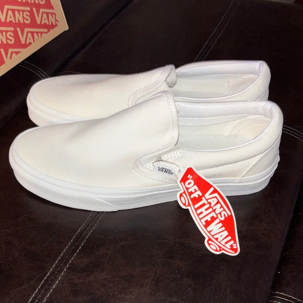 Vans White Slip-On Sneakers - Picture 3 of 8